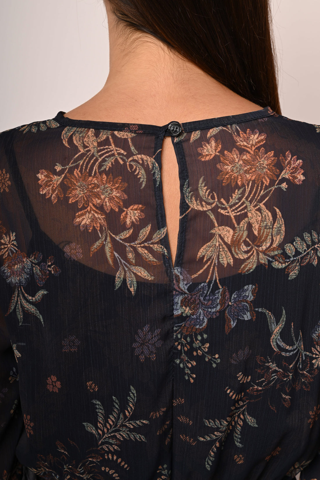 Floral print tulle mini dress