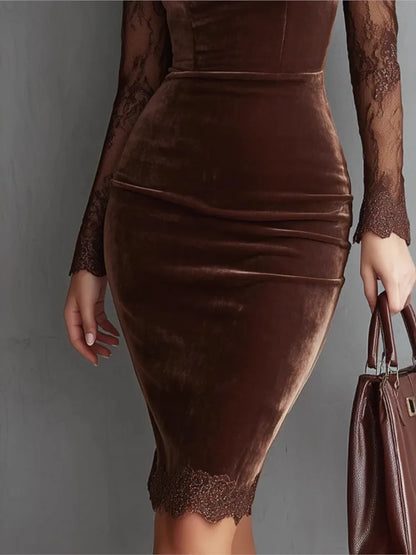 Spring Lace Long Sleeve Bodycon