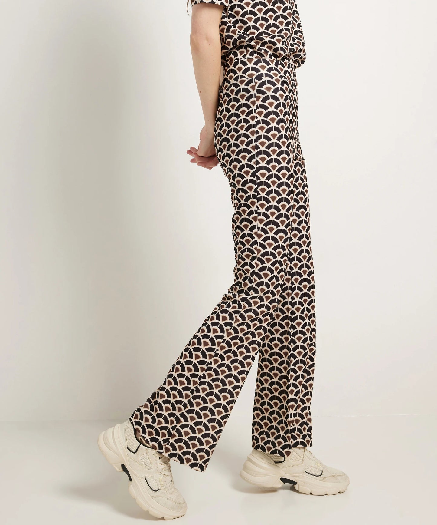 High Neck Printed Long Sleeve Top