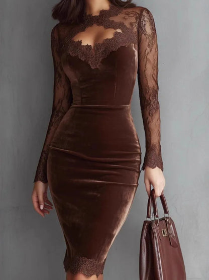 Spring Lace Long Sleeve Bodycon